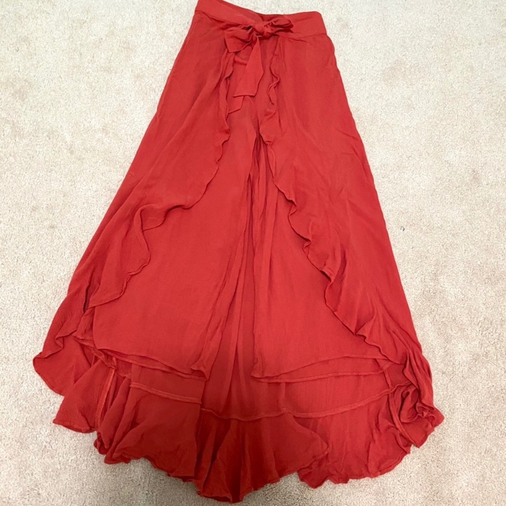 American Eagle Culotte Ruffle Maxi Skirt